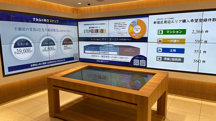 シティタワー品川の店頭パネル&デジタルサイネージ